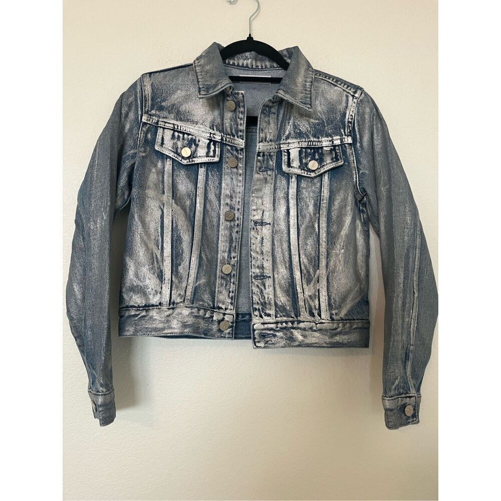 604 Service Silver Coated Denim Jacket NEW